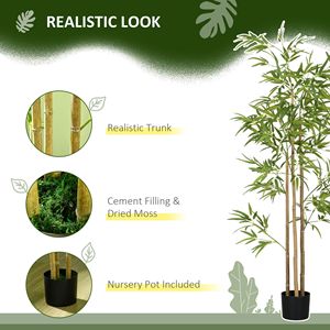 Albero di Bambù Artificiale da 1,8 m per Interni ed Esterni con Vaso per Decorazione Casa e Ufficio - Product Image 5