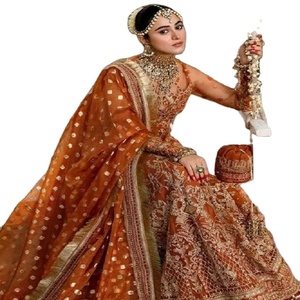 Magnifique Lehenga Choli de maternité pour femme, en velours de viscose multicolore de créateur, avec broderie de point de croix et travail de sequins de 3 mm - Product Image 1