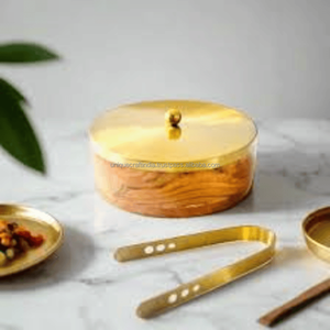 Caja Chapati de madera de mango de forma redonda con arte Meena | Almacenamiento de Roti hecho a mano | Caja de pan de esmalte decorativo para pedidos a granel - Product Image 2