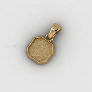 Handmade 925 Sterling Silver 14K Gold Plated 10mm Octagon Blank Bezel Setting DIY Resin <b>Ashes</b> Keepsake Charm Pendant - Product Image 4