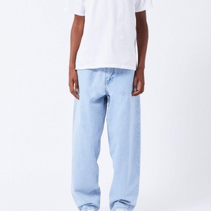 Men's Medium Washed Denim Jeans Vintage Winter Mid Waist Loose Straight Leg Casual Cotton Wholesale Supplier Export Quality - Product Image 2