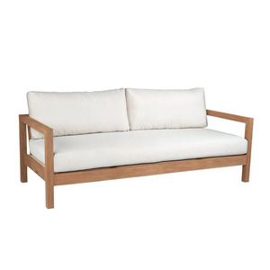 Minimalist Teak Wood Modern Garden <b>Sofa</b> Three Seat <b>Outdoor</b> Cushioned Patio Furniture Durable Design Living Room - Product Image 1