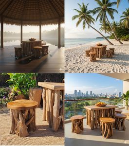 TEAK ROOT TWIG CONSOLE <b>TABLE</b> AND CHAIR SET - Product Image 6
