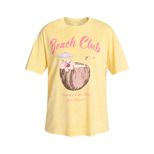 Camiseta estampada para mujer al mejor precio, informal, de manga corta, cuello redondo, con gráfico, de algodón suave, top de moda de verano de Bangladesh - Product Image 4