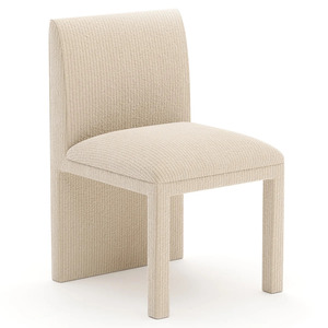 Chaise de salle à manger rembourrée moderne en tissu lin, chaise d'appoint avec pieds en bois, mobilier de salle à manger et d'hôtel, couleur personnalisable - Product Image 1