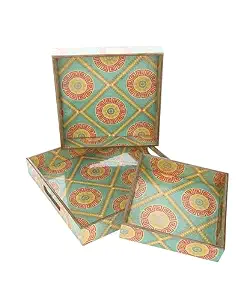 Plateau en résine peint à la main avec base en MDF, étanche, forme personnalisée pour un transport facile des aliments, modèle pour mariage et fête - Product Image 4