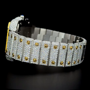 Montre automatique de luxe avec cadran arc-en-ciel spécial, bicolore or jaune et or blanc, diamants moissanite VVS, 2026 - Product Image 3