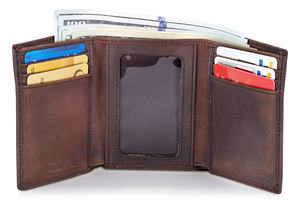 High-Quality Custom Logo Short <b>Trifold</b> Leather <b>Wallet</b> Business Multi Card Wholesale Genuine Leather <b>Wallets</b> - Product Image 2