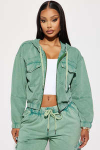 Chaqueta con cremallera lavada para mujer al por mayor, ropa de calle informal, prendas de vestir personalizadas, proveedor OEM ODM, EE. UU. - Product Image 3