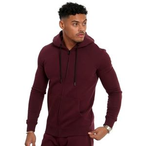 Men's Hooded Zip-Up Sweatshirt Solid Color Regular Sleeve Autumn Wear - Product Image 2