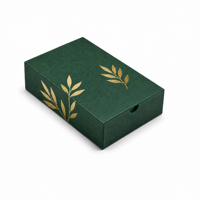 Boîte d'emballage de luxe personnalisée verte de style tiroir pour bijoux avec logo estampé à chaud et insert en mousse EVA pour coffret cadeau collier