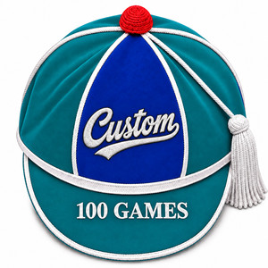 Casquettes d'honneur sportives en velours de qualité supérieure, casquettes d'honneur anglaises avec franges argentées, 6 panneaux, casquette d'honneur avec tresse blanche - Product Image 2