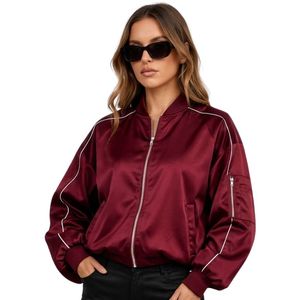 Chaquetas de Satén de Invierno Cómodas y de Calidad Premium, Color Verde, Manga Raglán, Dos Bolsillos, Chaquetas Casuales Cálidas - Product Image 4