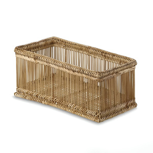 Rattan cane <b>baskets</b> kitchen counter cabinet storage <b>basket</b> floor & <b>shelf</b> organising essentials - Product Image 4