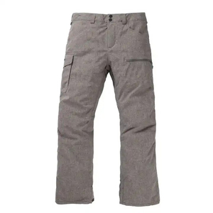 Pantalon cargo imperméable gris pour homme, poids moyen, polyester, style décontracté, poches latérales, fermeture boutonnée, vêtements d'hiver - Product Image 1