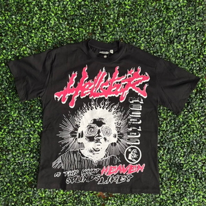 T-shirt Hell Star pour homme, streetwear oversize, haute qualité, 100% coton, t-shirt graphique unisexe, hauts décontractés, vente en gros, commande en gros, faible MOQ - Product Image 3