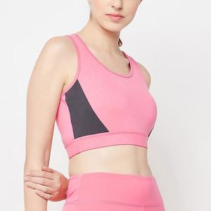 Women's Customized Colors Solid Eco-Friendly Spandex/Polyester High Support Scoop Neck Racerback Breathable Seamless Brassiere - Product Image 2