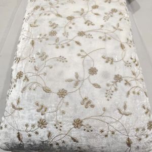 Embroidered Velvet Pillow Cover With Floral Pattern For Home Decor Medium Weight Polyester Fabric - Product Image 3