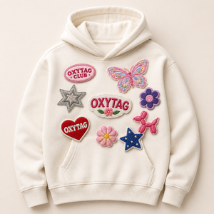 Oxytag Patchs thermocollants brodés en feutre non tissé, formes Cœur, Fleur, Papillon, pour décorations cadeaux, vente en gros, personnalisation OEM - Product Image 4
