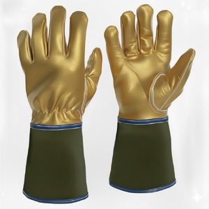 Guantes de Soldadura de Cuero Resistentes al Fuego, Guantes de Seguridad Industriales Resistentes al Calor para Soldadura y Manipulación de Metales - Product Image 1