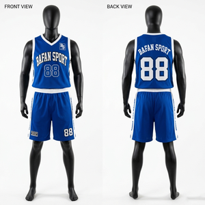 220 GSM Breathable Mesh Blue <b>White</b> Basketball Jersey Short Custom Sublimated Pro <b>2</b> <b>Pieces</b> <b>Sets</b> men's - Product Image 1