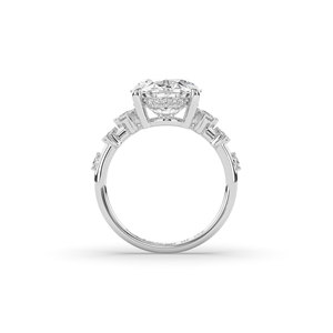 Bague en diamant de laboratoire ovale de 4 carats certifiée IGI, en argent sterling 925, style unique pour femme, légère, taille brillant, luxe - Product Image 2