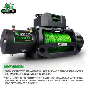 Stegodon 9500ปอนด์ S3กว้านไฟฟ้ารับน้ำหนักได้12V กันน้ำสีเขียว IP67เชือกสังเคราะห์ hawse fairlead - Product Image 4