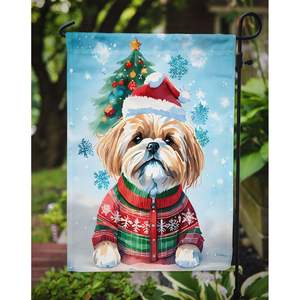 Bandera de jardín de Navidad de Lhasa Apso, Bandera de buzón decorativa Multicolor para Patio y patio para macizos de flores y obras de arte de césped - Product Image 3