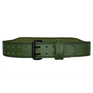 Cinturón de cuero ajustable para levantamiento de pesas con cierre de hebilla para entrenamiento de fuerza, soporte lumbar para gimnasio, unisex, cinturón verde para gimnasio, para hombres - Product Image 2