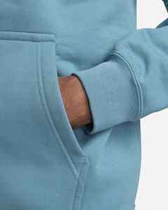 <b>Men's</b> Light <b>Blue</b> Hooded Sweatshirt Regular Fit Solid Color Cotton Fleece Casual Pullover with Front Pocket Winter Windproof - Product Image 4