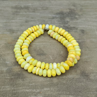 Collier de perles rondes lisses en opale jaune, bijoux en opale couleur bonbon, vente en gros, fournisseur indien d'opale