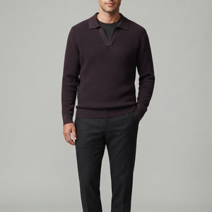 Custom Logo OEM Men's Wool/Acrylic Anti-Pilling Breathable V-Neck Sweater Jacquard Knitwear <b>Pullover</b> Ribbed Knit <b>Jumper</b> Winter - Product Image 4
