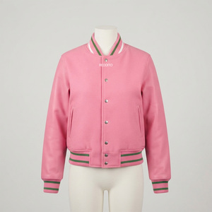 Chaqueta Letterman para Hombre REDDITO SPORTS, con Mangas de Lana, Color Negro y Beige Sólido, Cuello Camisero, Cierre con Botones de Cuerno - Product Image 1