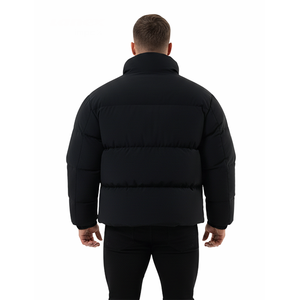 Veste matelassée noire de haute qualité pour homme, col montant, chaude et épaisse pour l'hiver, coupe ajustée, fermeture éclair, veste décontractée pour l'extérieur - Product Image 5