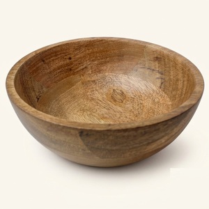 Grand saladier en bois d'acacia avec grain naturel, design moderne, durable et écologique pour la maison et la restauration - Product Image 3