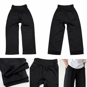 Pantalon de jogging ample pour homme, style hip-hop, double couche, vintage, épais, avec logo personnalisé - Product Image 1