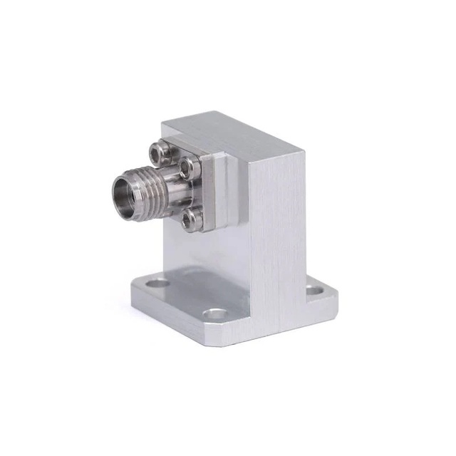 WR-28 Waveguide to Coax Adapter Feed Through RF Connector Aluminum Transition Block
