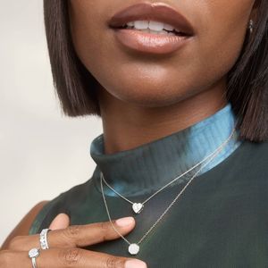 Octagon Pendant <b>Necklace</b> with 0.1 CTW Round Cut Lab-Grown Diamonds in White Gold - Product Image 2