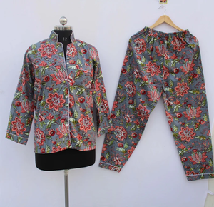 Conjunto de Pijama Coordinado con Estampado Animal para Mujer de Naaz Textile, Ropa de Dormir Informal de Verano, Suave y Transpirable, de Algodón - Product Image 5