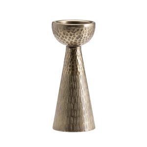 Porte-bougie pilier en aluminium martelé fait main pour la décoration de table, la décoration d'étagère et la présentation sur cheminée - Product Image 5