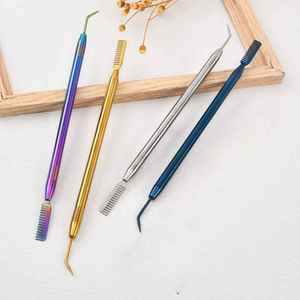 Eyelash Perm Tint Rods Stainless Steel Eyelash Separator Tool Reusable <b>Lash</b> Lift <b>Kit</b> Separating Comb Perming Brush - Product Image 5