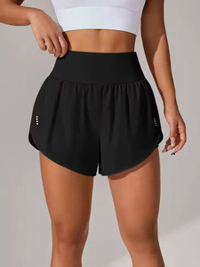 Nouveaux shorts de sport vintage taille haute pour femme en tissu Oxford, pantalon de yoga 2-en-1, séchage rapide, anti-reflet, coupe régulière, avec cordon de serrage - Product Image 4