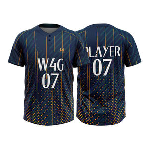 Camisetas de Béisbol Personalizadas de Talla Grande con 2 Botones, Logotipo Impreso por Sublimación, Alta Calidad, Absorción de Humedad, 100% Poliéster - Product Image 3