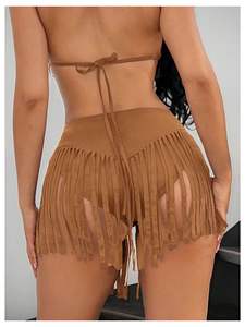 Falda de cuero con cintura elástica de moda urbana en venta, diseño propio personalizado, falda de cuero para mujer - Product Image 2