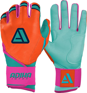 Gants de frappe de baseball en cuir premium Adiha Impex, légers, durables, de qualité supérieure, antidérapants, avec fermeture auto-agrippante. - Product Image 3