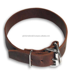 Wholesale Customized Handmade High Quality Leather <b>Dog</b> Collar & <b>Dog</b> <b>Leash</b> Brown Leather <b>Dog</b> Pet Collar Made in India - Product Image 4