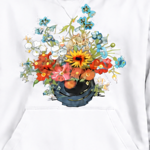 Sweat à capuche blanc à motif floral coloré, coupe oversize, avec poche kangourou, style streetwear décontracté, haut d'hiver - Product Image 6