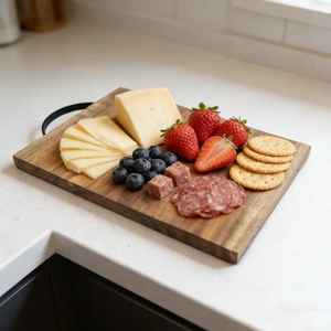 Planche à découper rectangulaire en bois d'acacia avec trou, idéale pour la cuisine et les fromages – Vente chaude en gros - Product Image 4