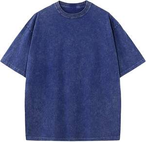T-shirts en coton surdimensionnés pour hommes, personnalisés, style vintage, délavés à l'acide, avec logo imprimé, grande taille, séchage rapide, respirants, mode, vente en gros - Product Image 5