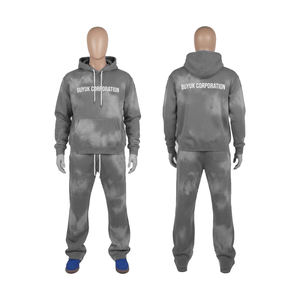 Conjunto de Sudadera con Capucha y Pantalones Jogger Acampanados para Hombre, Diseño Personalizado, Ecológico, Estilo Oversize con Lavado Ácido y Detalles Delanteros - Product Image 1